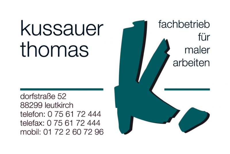 Visitenkarten für Malermeister Thomas Kussauer