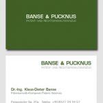 Visitenkarten für Patentanwälte und Rechtsanwälte Banse & Pucknus