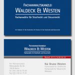 Visitenkarten für Strafverteidiger Waldeck & Westen