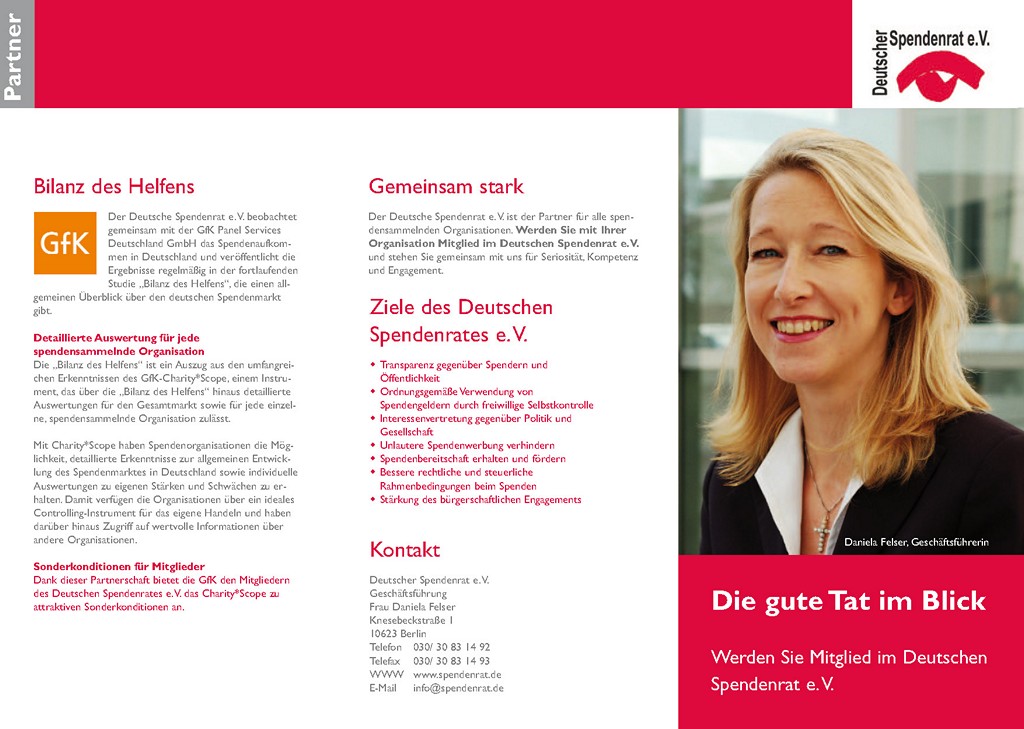 Image-Flyer für Deutscher Spendenrat