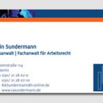 Visitenkarte für Rechtsanwalt Sundermann